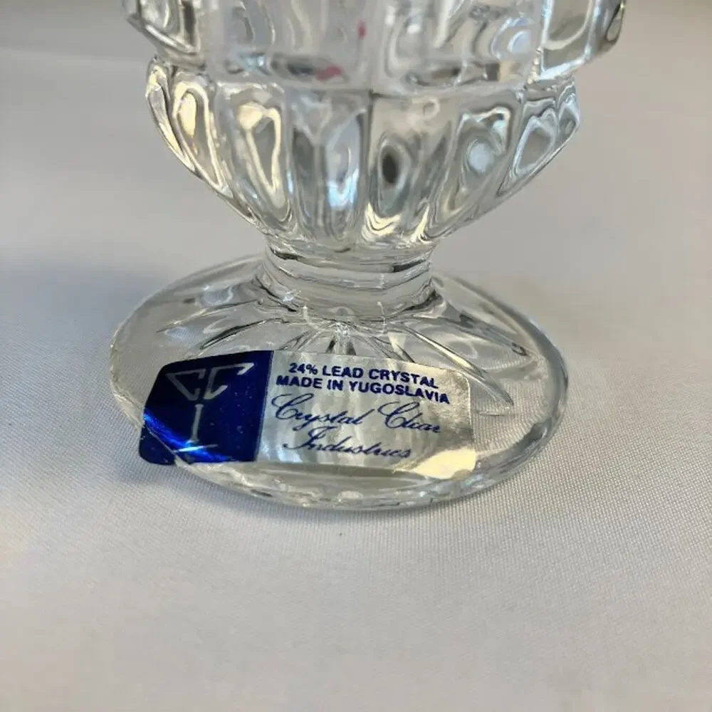 Vintage Yugoslavia 24% Lead Crystal Bud Vase Crystal Clear Industries